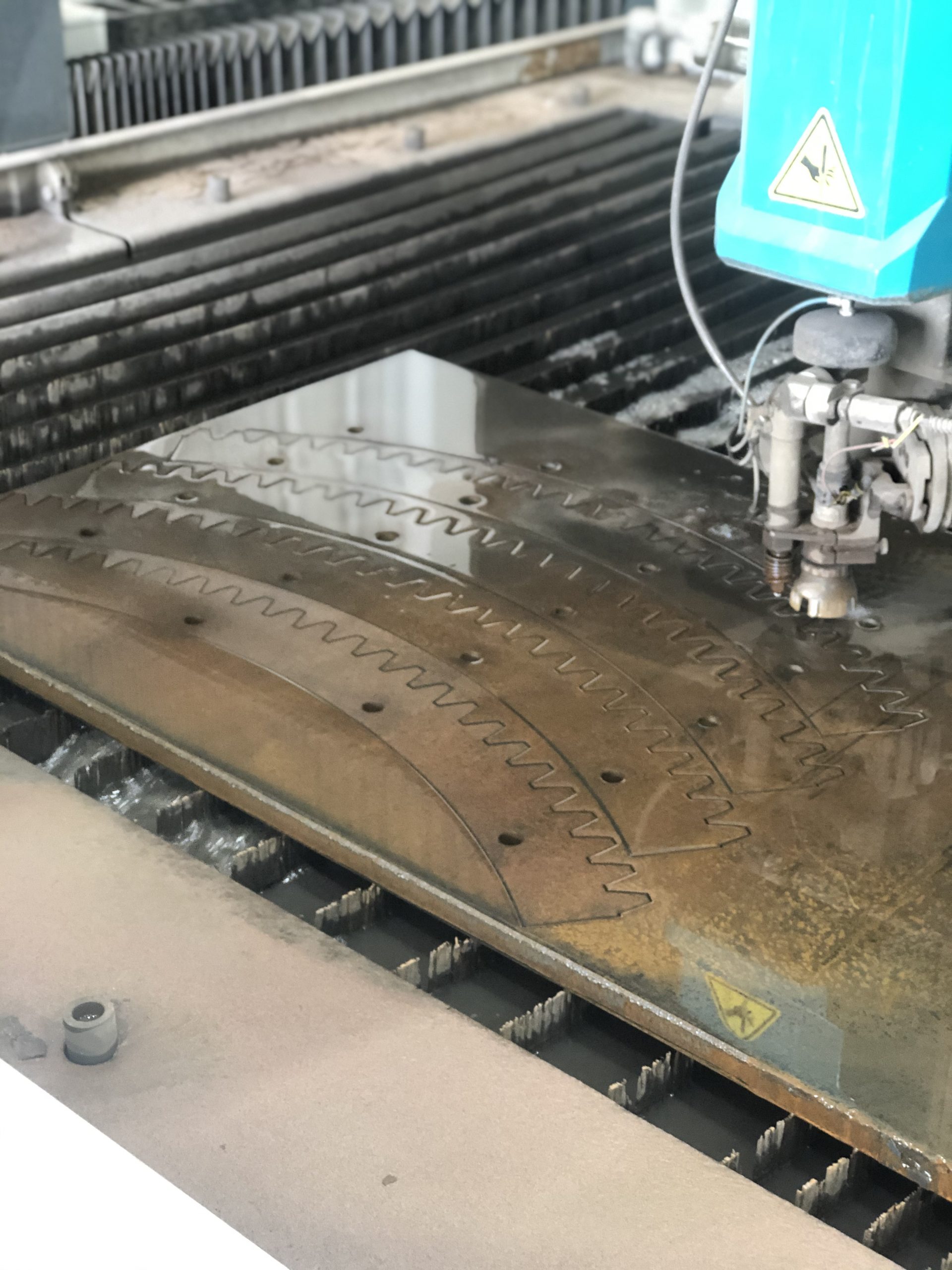 gear segment cutting waterjet
